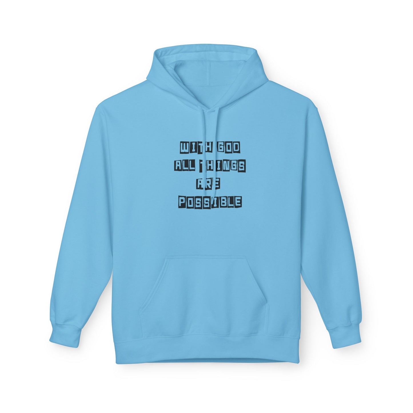 Inspirational Eagle Fleece Hoodie - 'With God All Things Are Possible'