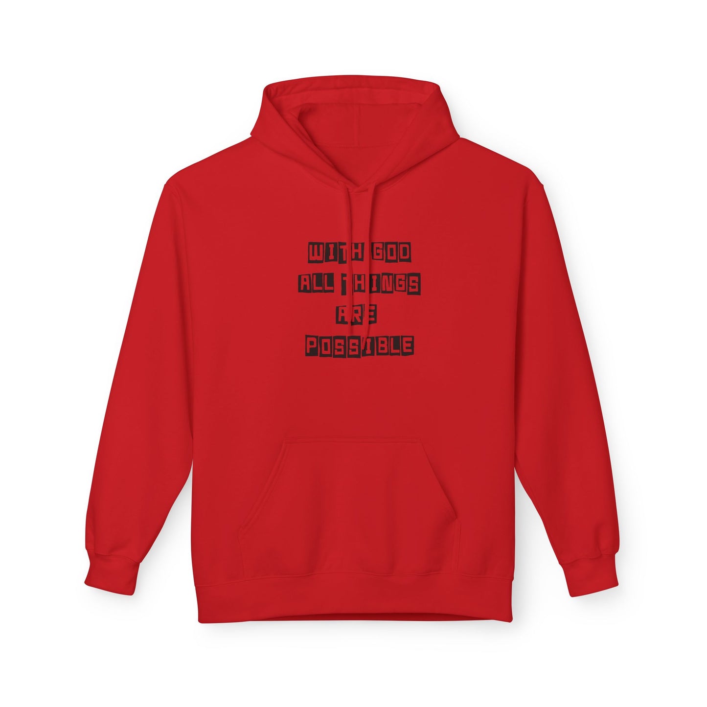 Inspirational Eagle Fleece Hoodie - 'With God All Things Are Possible'