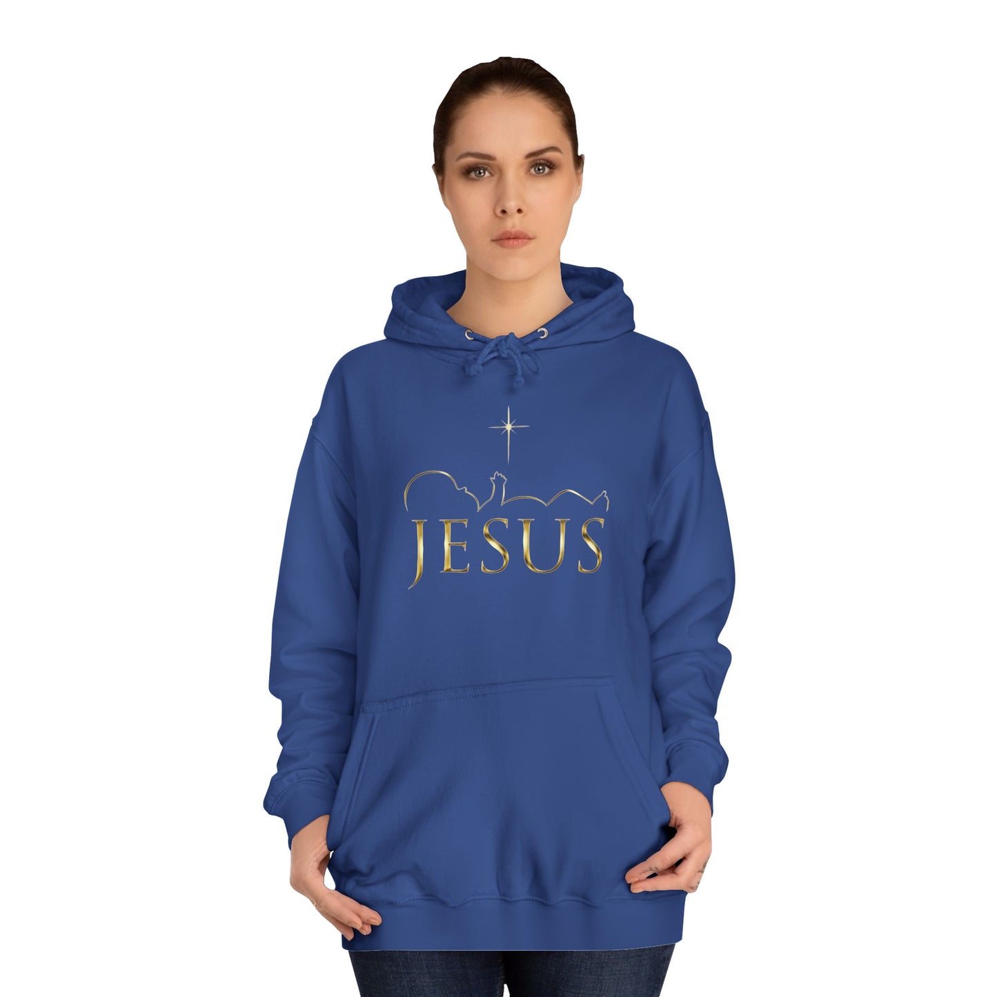 Inspirational Unisex College Hoodie - 'JESUS MY LORD'