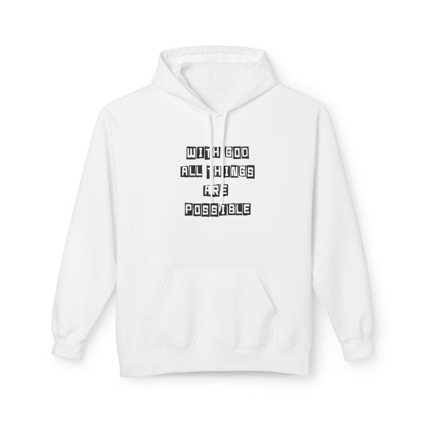 Inspirational Eagle Fleece Hoodie - 'With God All Things Are Possible'