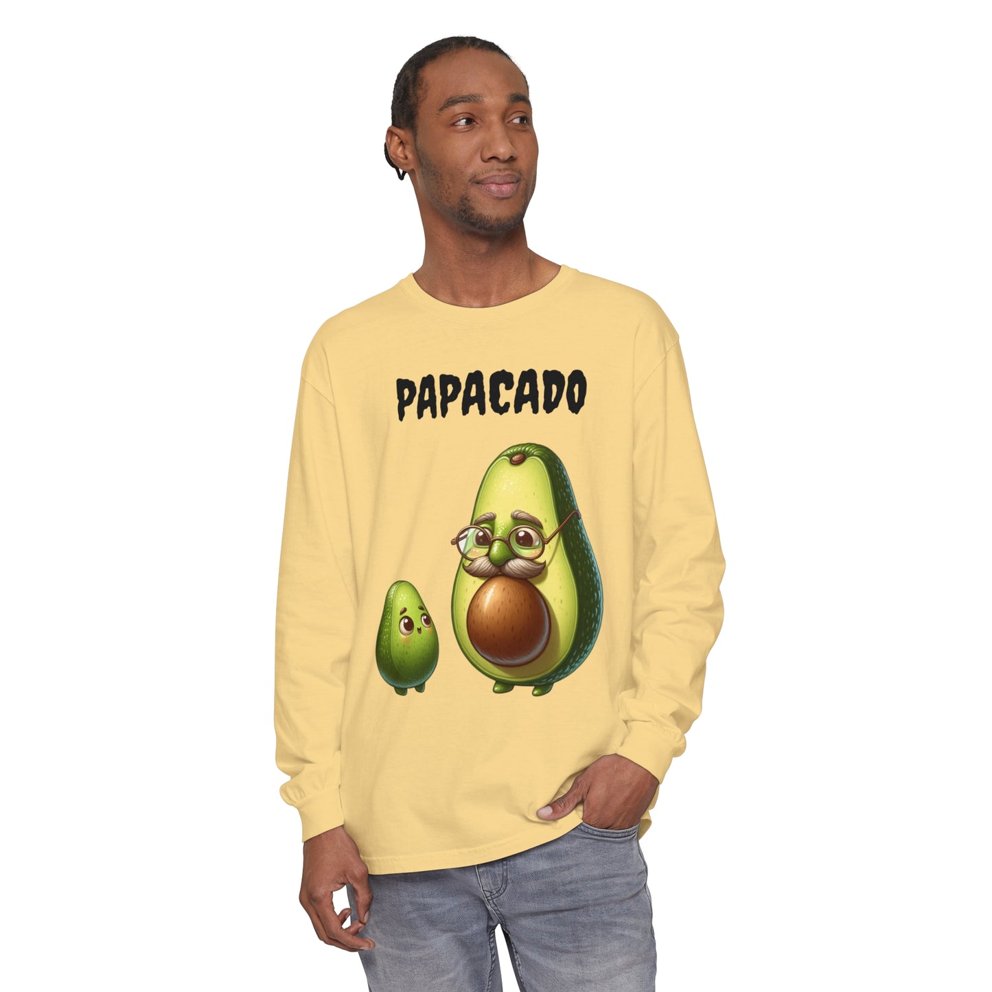 Unisex Garment-dyed Long Sleeve  PAPACADO T-Shirt