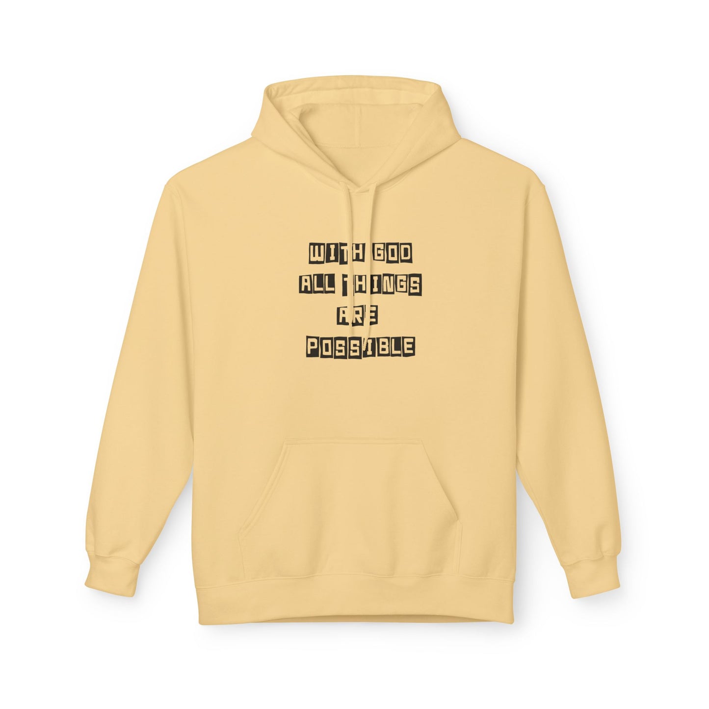 Inspirational Eagle Fleece Hoodie - 'With God All Things Are Possible'