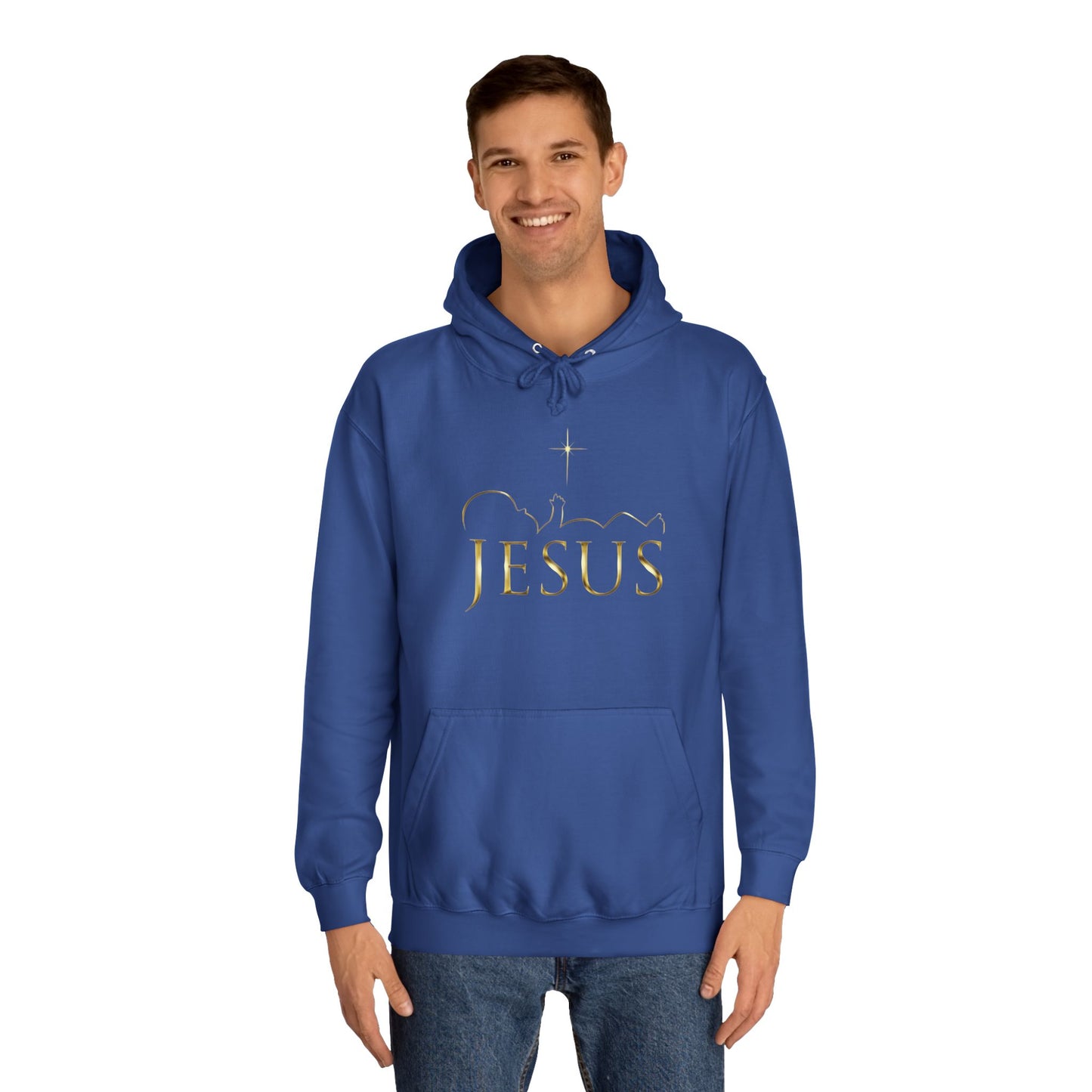 Inspirational Unisex College Hoodie - 'JESUS MY LORD'