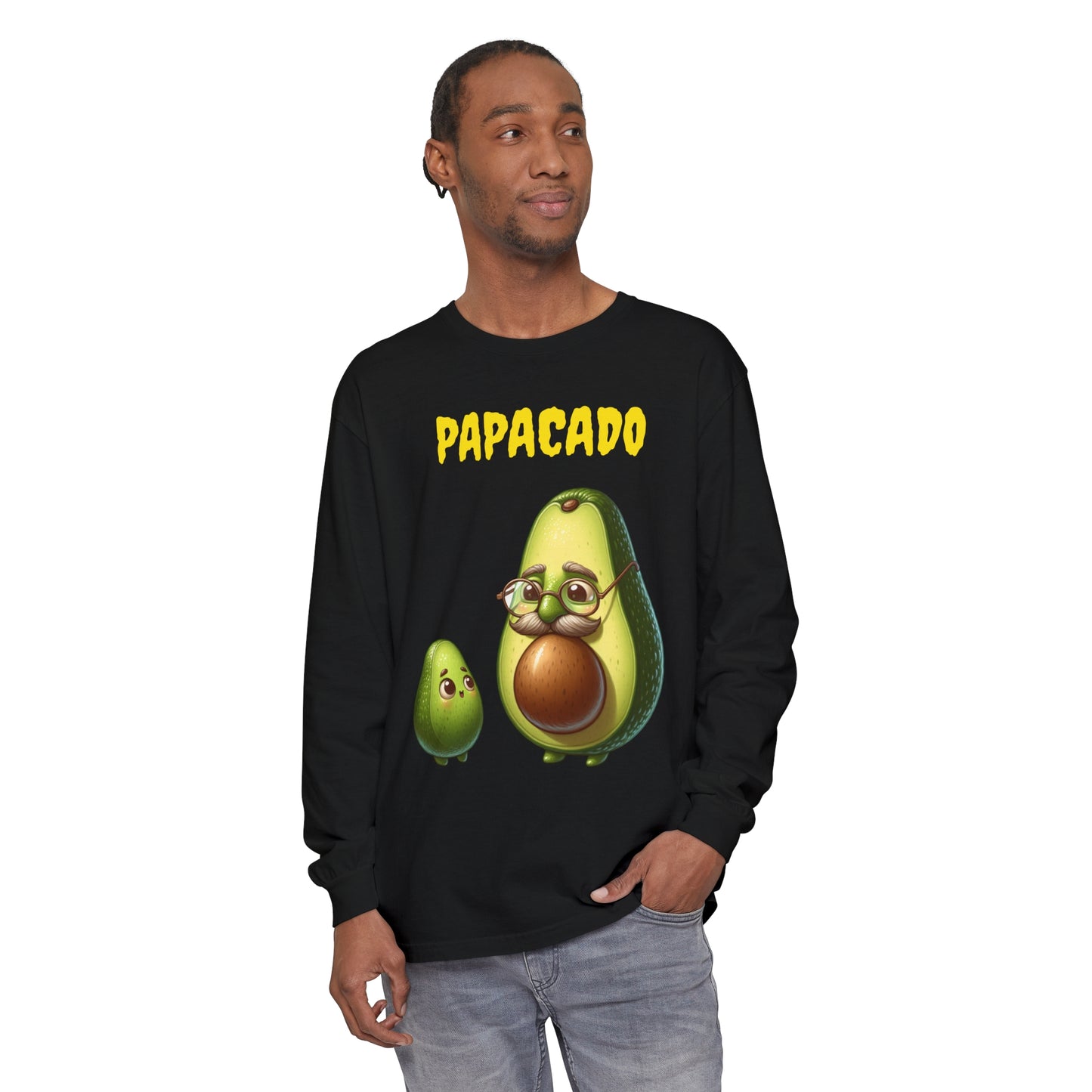 Unisex Garment-dyed Long Sleeve  PAPACADO T-Shirt