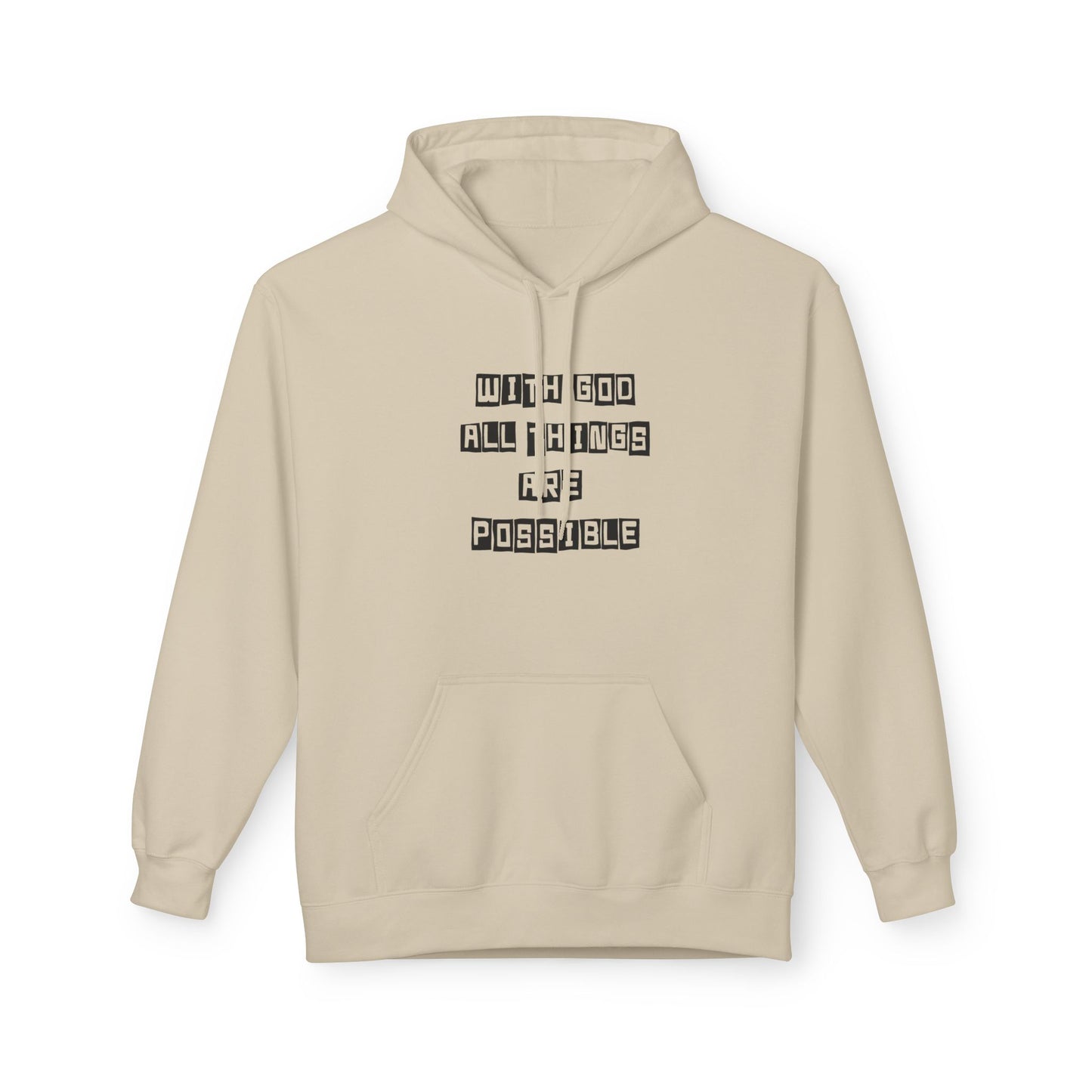 Inspirational Eagle Fleece Hoodie - 'With God All Things Are Possible'