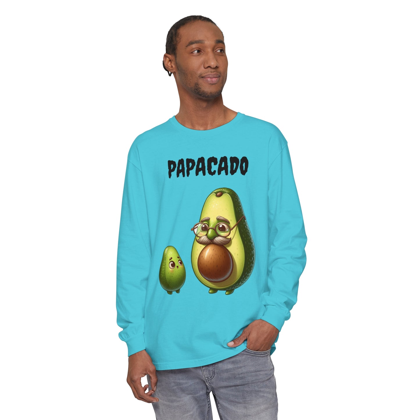 Unisex Garment-dyed Long Sleeve  PAPACADO T-Shirt