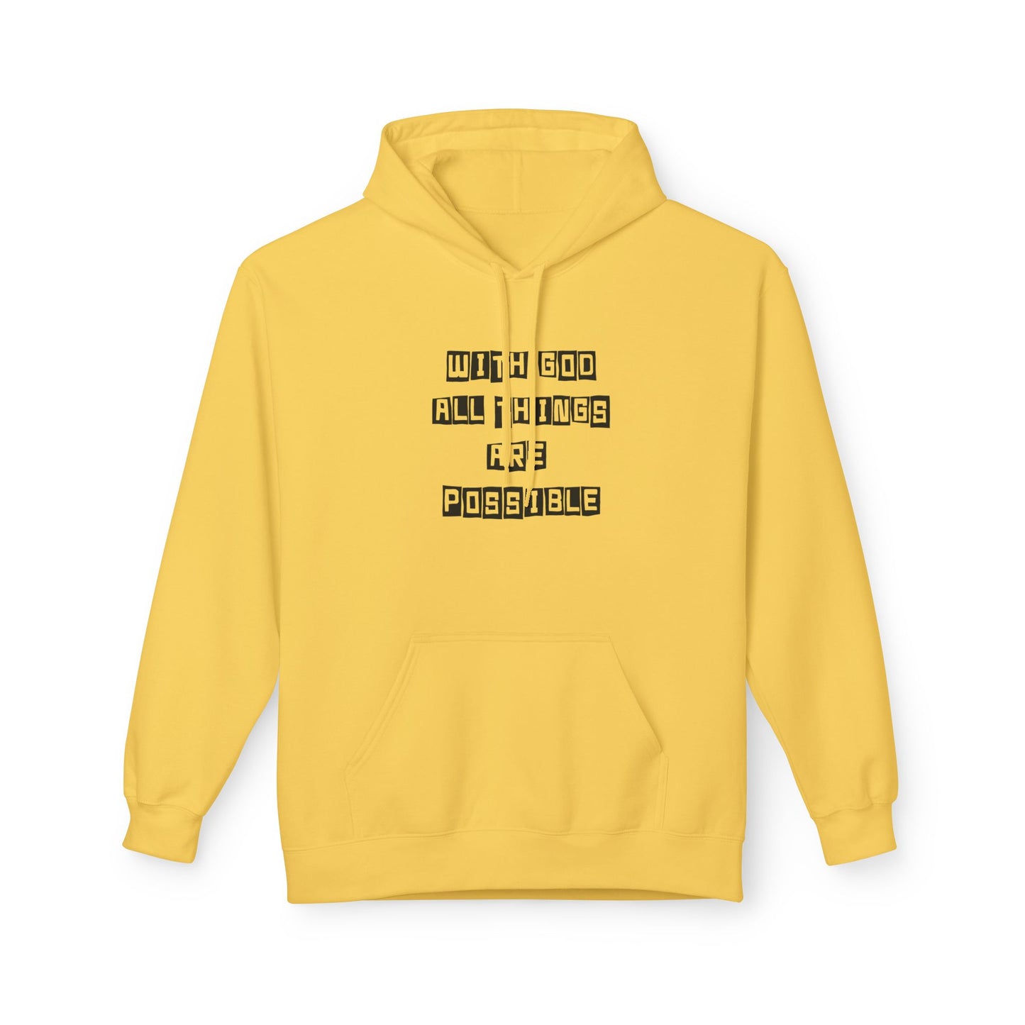 Inspirational Eagle Fleece Hoodie - 'With God All Things Are Possible'