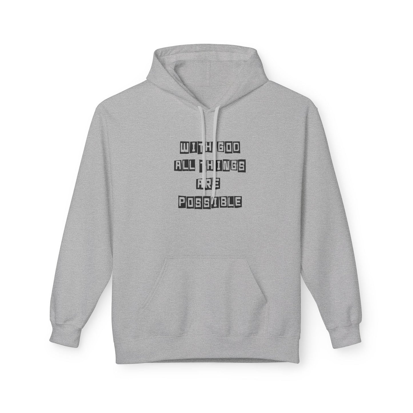 Inspirational Eagle Fleece Hoodie - 'With God All Things Are Possible'