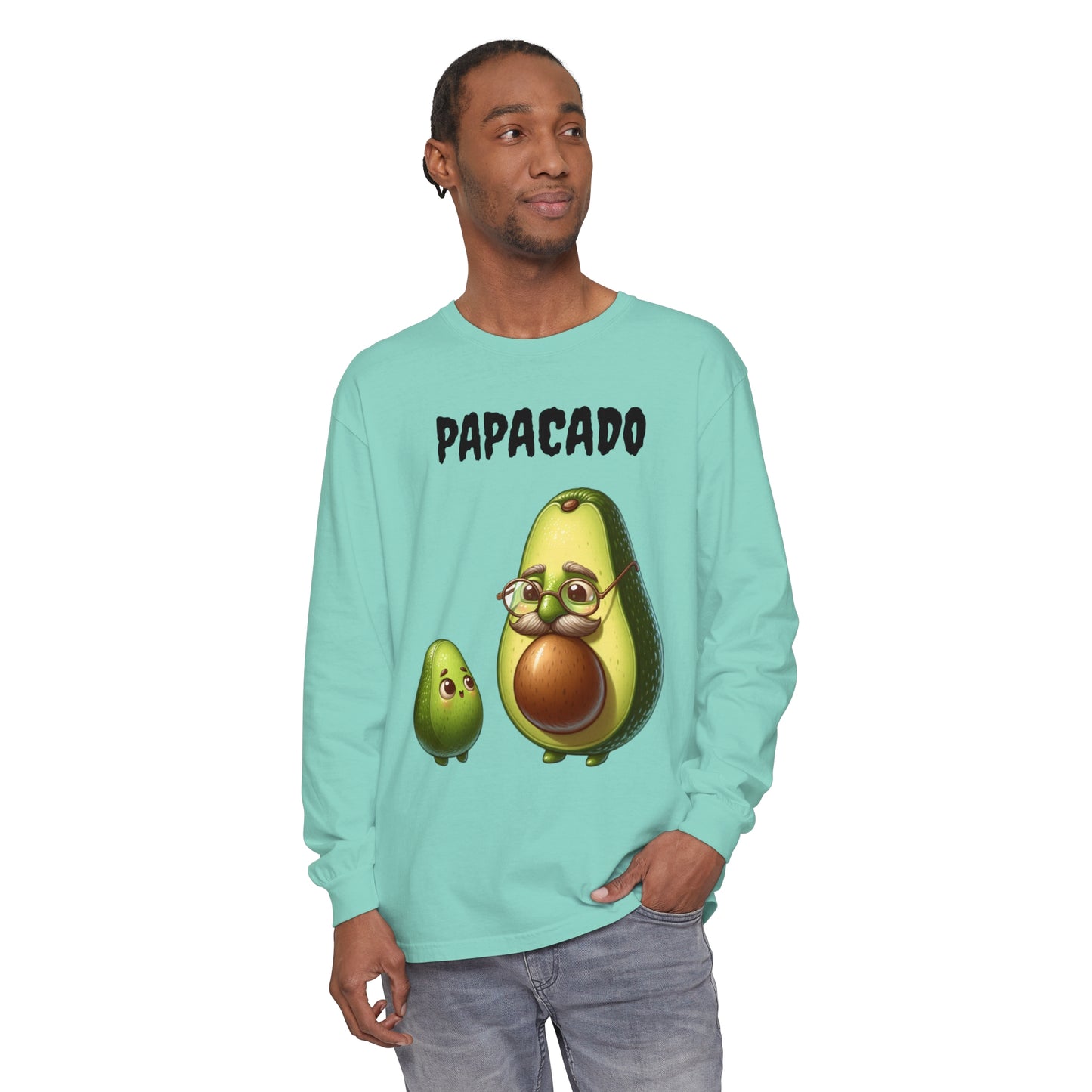 Unisex Garment-dyed Long Sleeve  PAPACADO T-Shirt